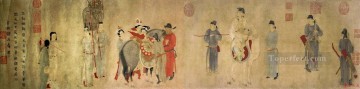 中国の伝統芸術 Painting - 馬に乗る銭玄楊貴妃アンティーク中国